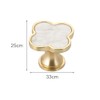 YOSOANPO 2 Pcs White Shell Kitchen Cabinet Knobs Clovers Zinc