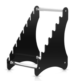 Biobasedon Knife Display Stand,Knife Holder Holds 8 knife,knife display case for Fixed Blade Knife Collection Display, folding knife,dagger (8 layer stand), Black