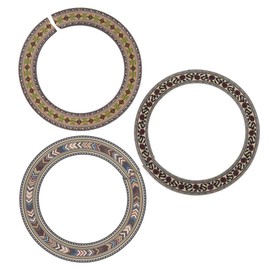 Bnineteenteam 3 Pieces Wooden Soundhole Rosette Inlay Sound Hole Stickers for Acoustic Classical Guitar Parts Accessories