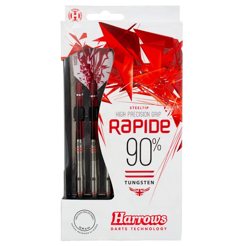 Harrows Rapide 90% Tungsten Steel Tip Darts Set (24g), High