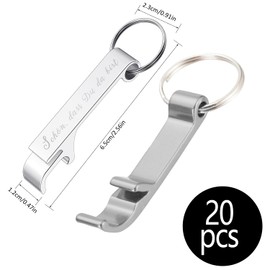 AXERHK 20 Stück Flaschenöffner Schlüsselanhänger, Custom-Taschengröße Flaschenöffner Bierflaschenöffner Bieröffner Kapselheber für Hochzeitsfeier Taufe Gästegeschenke(Schön, dass Du da bist)