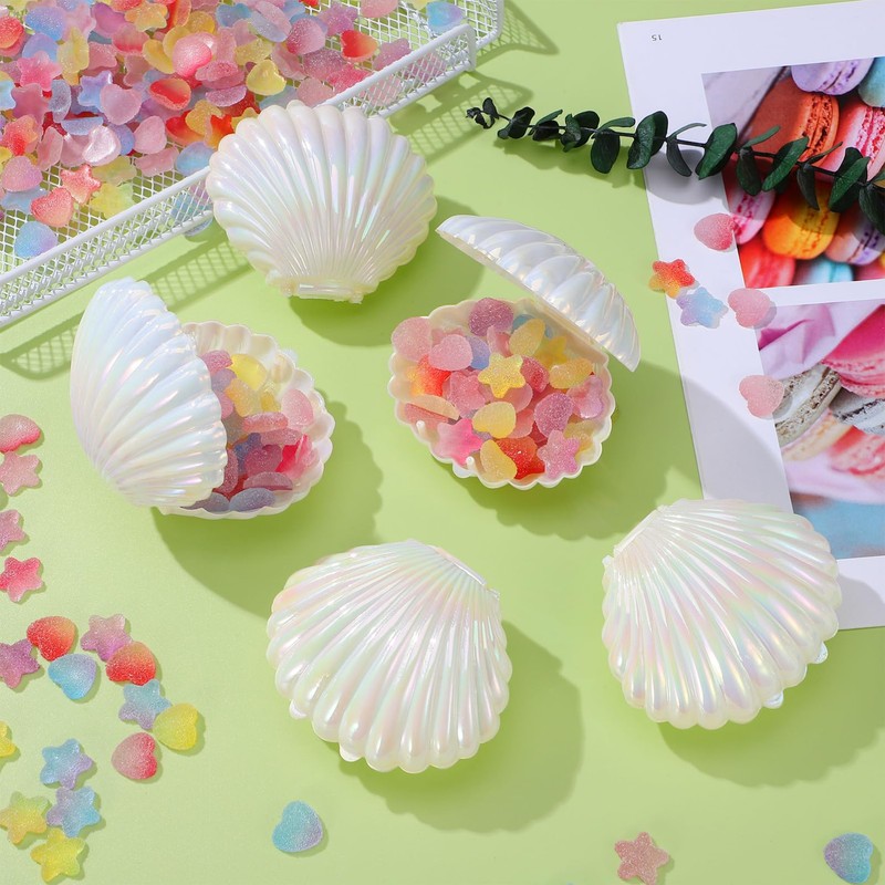 Ipetboom Sea Shell Candy Boxes, 30pcs Seashell Party Favor Container,
