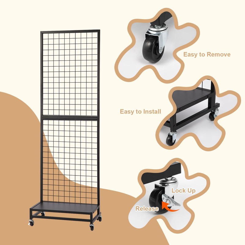 NectaCol Grid Wall Panels, 2'x 6' Gridwall Panel Display Stand