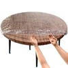 Srvauyea 90-110CM Round Table Cloth,Round Transparent Elastic, Edged Tablecloth, Waterproof