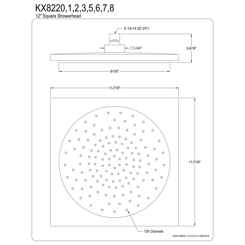 Kingston Brass KX8220 Claremont Shower Head, Matte Black