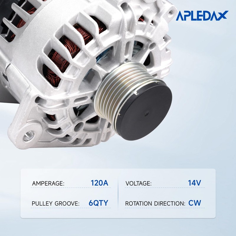 APLEDAX High Output Alternator for -Nissan Altima Rogue Sentra 2.5L,