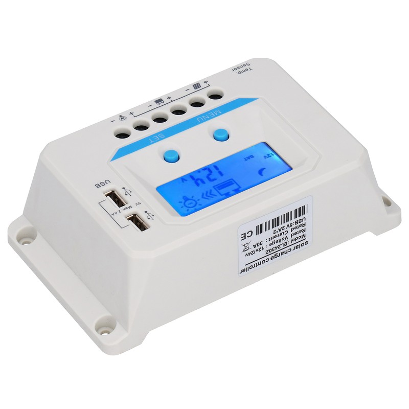 Solar Charge Controller Panel PWM 30A Household ABS Shell LCD