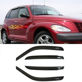 Puermto 94511 Sunproof Waterproof Side Window Wind Deflector, 4pcs Protective Replacements Rain Guards Set, Window Visor fit for 2001-2010 PT Cruiser