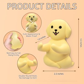 JMYROG Labrador Waterproof Silicone Razor Holder, Shower Room Bathroom Kitchen Living Room Office Hanging Razors Plugs Towels, Animal Razor Holder for Women, Funny Gifts for Dog Lovers Dog Mom Dad