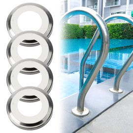 Pool Ladder Escutcheons - Stainless Steel Escutcheon Plates for 2" Inground Pool Handrail Covers and Spa Ladder Tube Pool Ring Orifices - 4 Pack