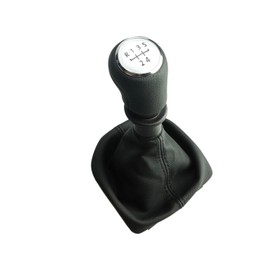 Newtown2700-parts Gear Stick Knob Gear Stick Cover Black Black Stitching White Cap Compatible with VW Transporter T6 Multivan 5 Gears
