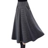 ZHANCHTONG Women's High Waist Plaid Wool Maxi Skirt Thickened A-Line