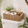 2PCS Bathroom Basket Organizer with Handle, Scalloped Basket, 14.4×6.4×4In