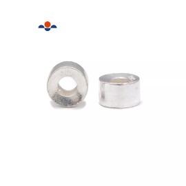 Sterling Silver Large Hole Rondelle Beads Size 6.5x11mm, 2pcs per Bag (6.5x11mm)