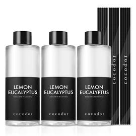 Cocod'or COCODOR Reed Diffuser Oil Refill/Lemon Eucalyptus /6.7oz / 3 Pack/Aromatherapy, Home Fragrance, Scented Oils, Oils for Reed Diffuser, Bathroom Home Decor
