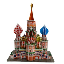 Little Learning Hands Rompecabezas 3D para adultos y niños | Rompecabezas 3D cuadrado rojo de la Catedral de San Albahaca, kit de modelo de arquitectura de Rusia | Regalos de cumpleaños para niños, adolescentes y adultos