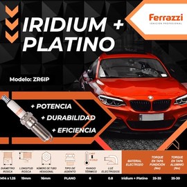 FERRAZZI Kit Cables 9mm + 4 Bujias Iridium platino de competición compartible con Chevy Corsa Monza Palio