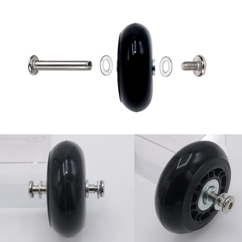 Joyangy 75 x 24mm Luggage Wheels Replacement, 2Pcs Rubber Suitcase