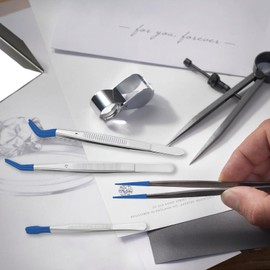 4 Pack Blue Rubber Flat Tip Tweezers, Tweezers with Rubber Tips, Pvc Coated Tweezers, Rubber Tip Tweezers for Jewelry Making, Long Tweezers for Crafts Bent, Long Plastic Tweezers for Crafts