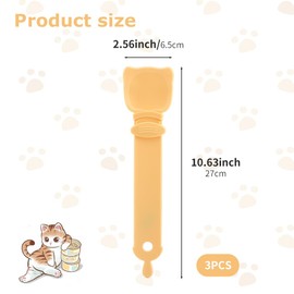 3 Pack Cat Strip Feeder, Happy Spoon for Cats, Cat Stripe Squeeze Spoon, Cat Treat Feeding Spoon, Cat Food Spoon for Wet Food, Cat Food Spoon for Cat Lickable Liquid Snack