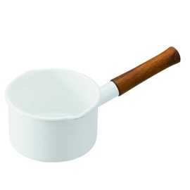 365methods YY-14M.W One-Handed Pot, Milk Pan, Enamel, 5.5 inches (14 cm), Induction Compatible, White