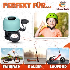 Children's Bicycle Bell – Pastel Turquoise – Bicycle Bell Children Girls – Bell Bicycle Children, Bell Children's Bike, Children's Bicycle Bell, Bicycle Bell Girls – Made in Germany
