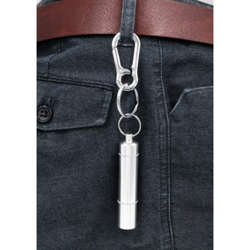XP Design Portable Pill Case Necklace Pendant Keychain Aluminum Stainless