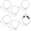 SUNNYCLUE 1 Box 6Pcs Snake Bracelets Chains Silver Brass Charms