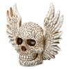 Skull Statue Butterflies Pattern Handcraft Exquisite Skeleton Head Statue with
