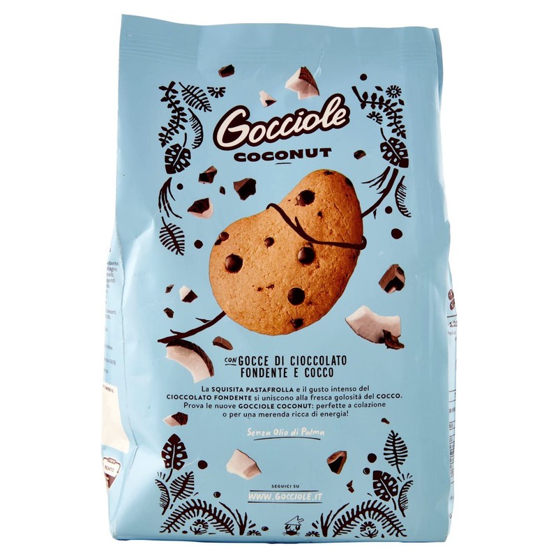 Pavesi Biscotti Frollini Gocciole Coconut, Biscotti da Colazione con Cioccolato