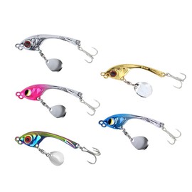 FANGBLUE - Señuelo de pesca de metal VIB de 3/16 oz (5 g) con hoja giratoria dura, cuchara de fundición larga para lubina, accesorios de pesca de trucha, 5 unidades, 5 g)