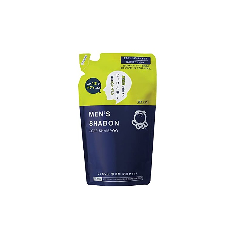 Shabondama Men's Soap Shampoo Refill, 14.2 fl oz (420 ml)