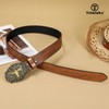 TRIWORKS Western PU Leather Belt for Men and Women Cowboy