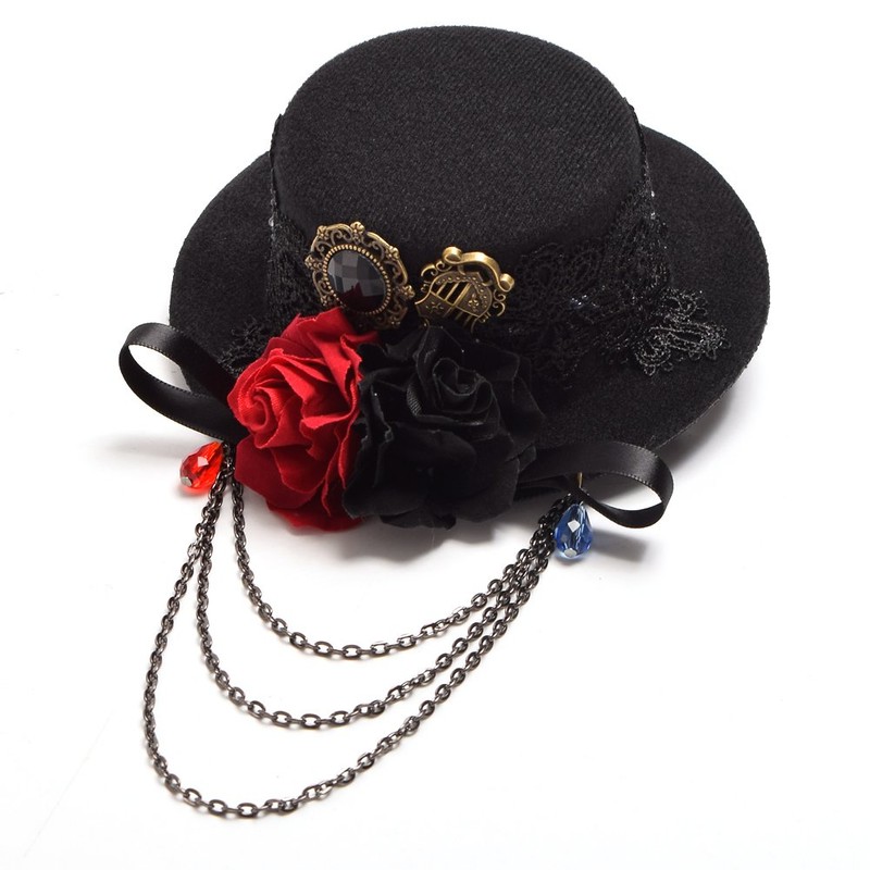 Blessume Women’s Steampunk Gear Mini Hat, Gothic Top Hat Hair