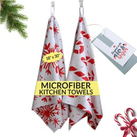 Christmas kitchen towel - Christmas hand towels for kitchen - Christmas dish towels for kitchen - Christmas towel set - Holiday tea towels - Snowflake kitchen towels - Red Christmas kitchen towels
