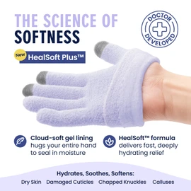 Dr. Frederick’s Original Moisturizing Gel Gloves – Deep Moisturizing and Fast Relief for Dry Hands – Touchscreen-Friendly – Mango Butter, Shea Butter, Jojoba, & Coconut Oil (Lilac Leisure)