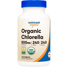 Nutricost Organic Chlorella 500mg, 240 Tablets - Gluten Free, Non-GMO