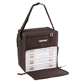 Lakewood Fishing Black Mini Magnum Tackle Box with 4 Trays Holds Plano Boxes