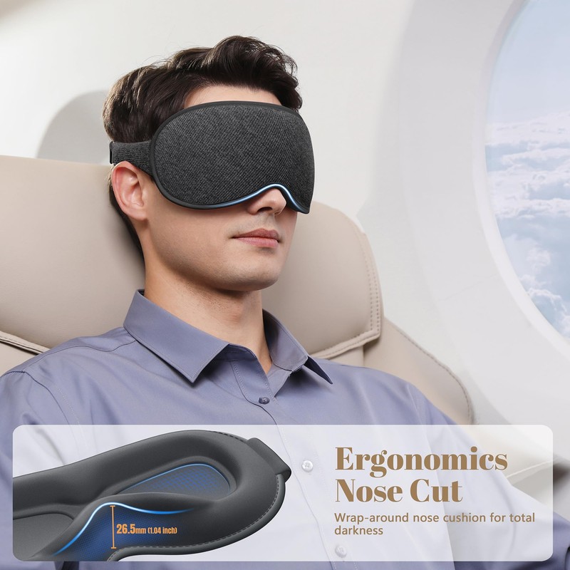 Vynix Sleep Mask for Men Women - 100% Blackout Eye