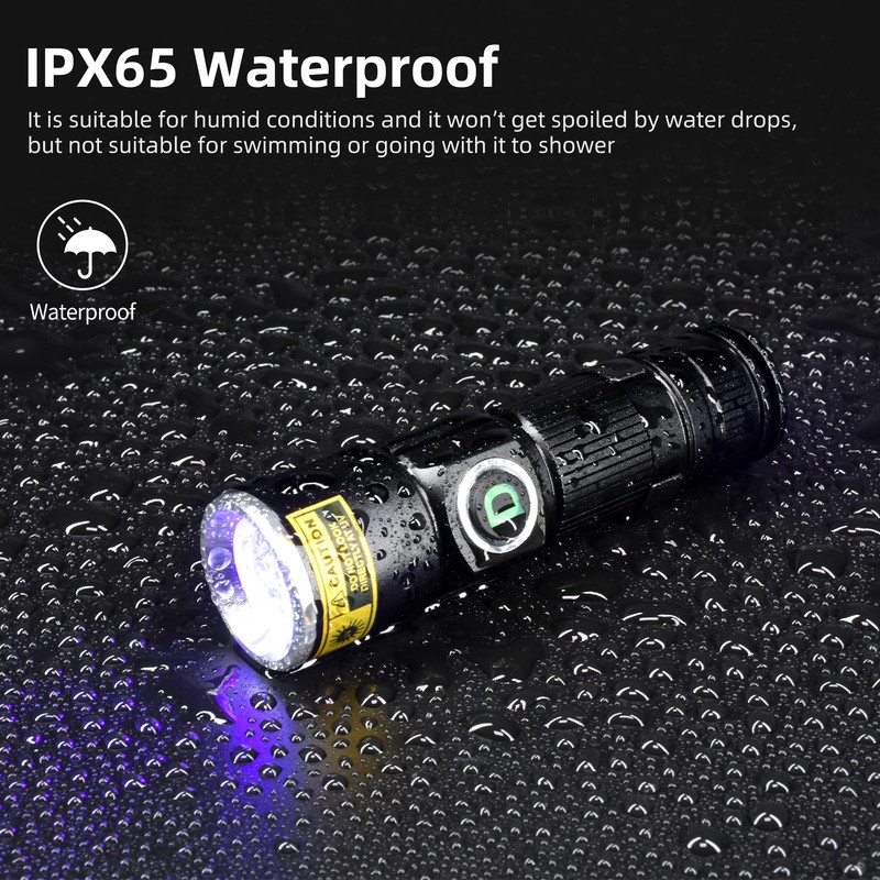 DARKDAWN UV 365nm Black Light Flashlights Wood's Lamp Ultraviolet LED