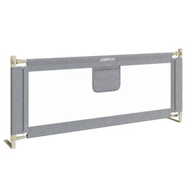 UWRVH Bed Rails for Toddlers，Toddler Bed Rails，Bed Rail for Baby - Adjustable Height Bed Guard with Child Safety Lock, Universal Fit for King/Full/Twin Beds (Grey, 1 Side 59Inch)