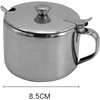 Wwyan 1Set of Silver 285ml Stainless Steel Sugar Bowl with