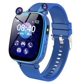 PTHTECHUS Reloj Inteligente para Niños - Smartwatch Teléfono para Niños y Niñas con Llamada SOS 2 HD Cámaras 22 Juegos podómetro audiolibro música vídeo Despertador Regalo de cumpleaños 4-14 años