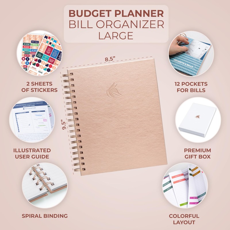 Clever Fox Budget Planner & Monthly Bill Organizer With Pockets.