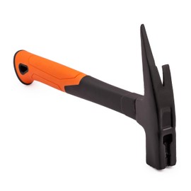 Mivos Roofing Hammer 600 g Head Weight 2K Fibreglass Handle - Carpenter's Hammer with Magnetic Nail Holder - Claw Hammer with Fibreglass Anti-Vibration Handle and Forged Head - DIN 7239