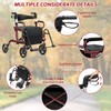 S AFSTAR 2-in-1 Rollator Walker with Seat, Folding Walking Aid