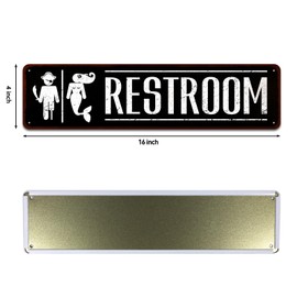 SOYAVE Funny Mermaid Pirate Vintage Restroom Door Sign Bathroom Decor Use for Nautical, Mermaid, Pirate, Beach, Ship Themed Wall Decor, 4" by 16"