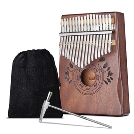 Kalimba Thumb Piano, Portable Thumb Piano with 17 Keys, Mbira Finger Piano, Solid Wood, Kalimba Gifts for Beginners, Students and Music Fans, Vintage Brown