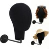 21in Wig Head Wall Mount Mannequin Head for Caps,Canvas Hat