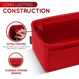 Purse Organizer Insert for handbags, bag organizer for tote with 8 Pockets & Key Hook, Perfect for Speedy Neverfull Bag Insert contains 6 Sizes in 10 Colors